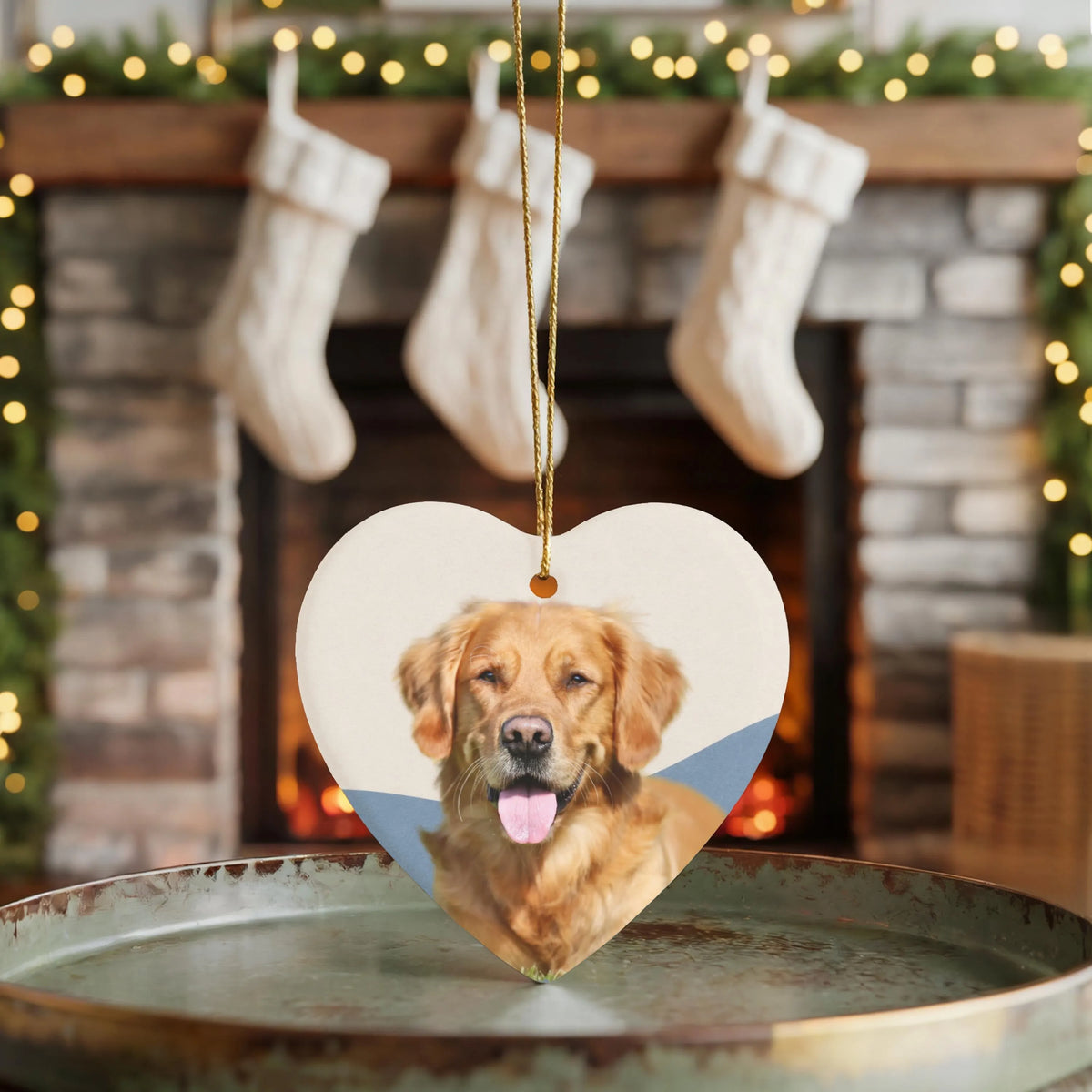 Minimal Pet Photo Heart w/Back Personalization