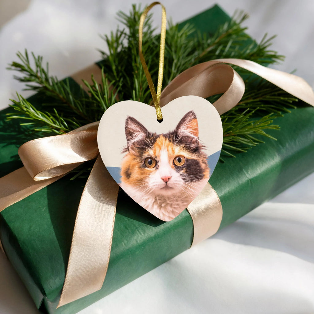 Minimal Pet Photo Heart w/Back Personalization