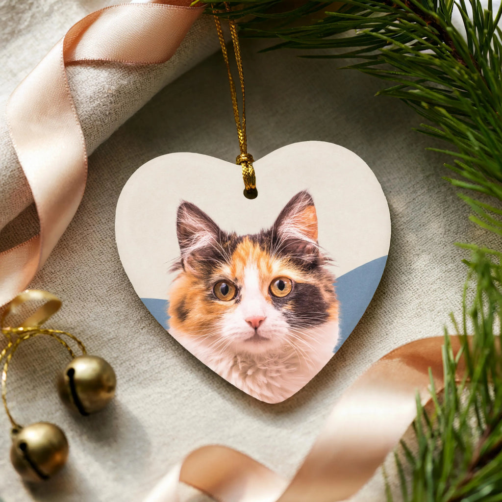 Minimal Pet Photo Heart w/Back Personalization