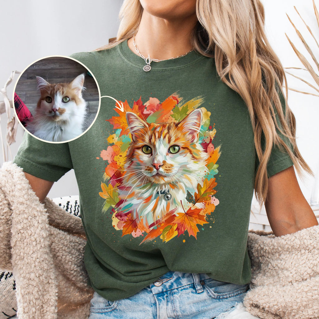 Custom Fall Pet Portrait Shirt