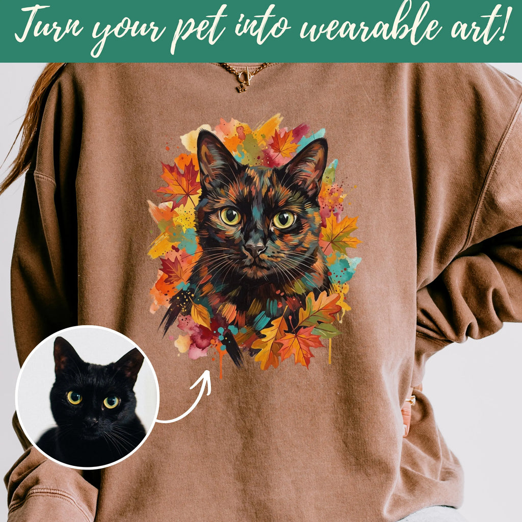 Custom Fall Pet Portrait Sweatshirt