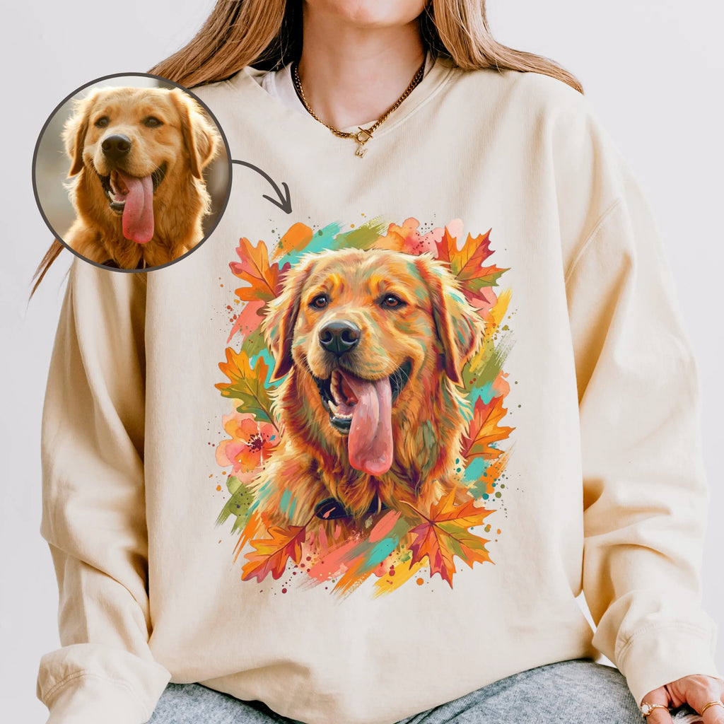 Custom Fall Pet Portrait Sweatshirt