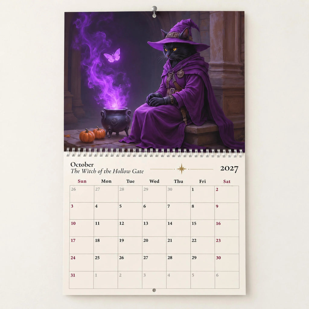 2027 Cat Wall Calendar – Fantasy Wizard