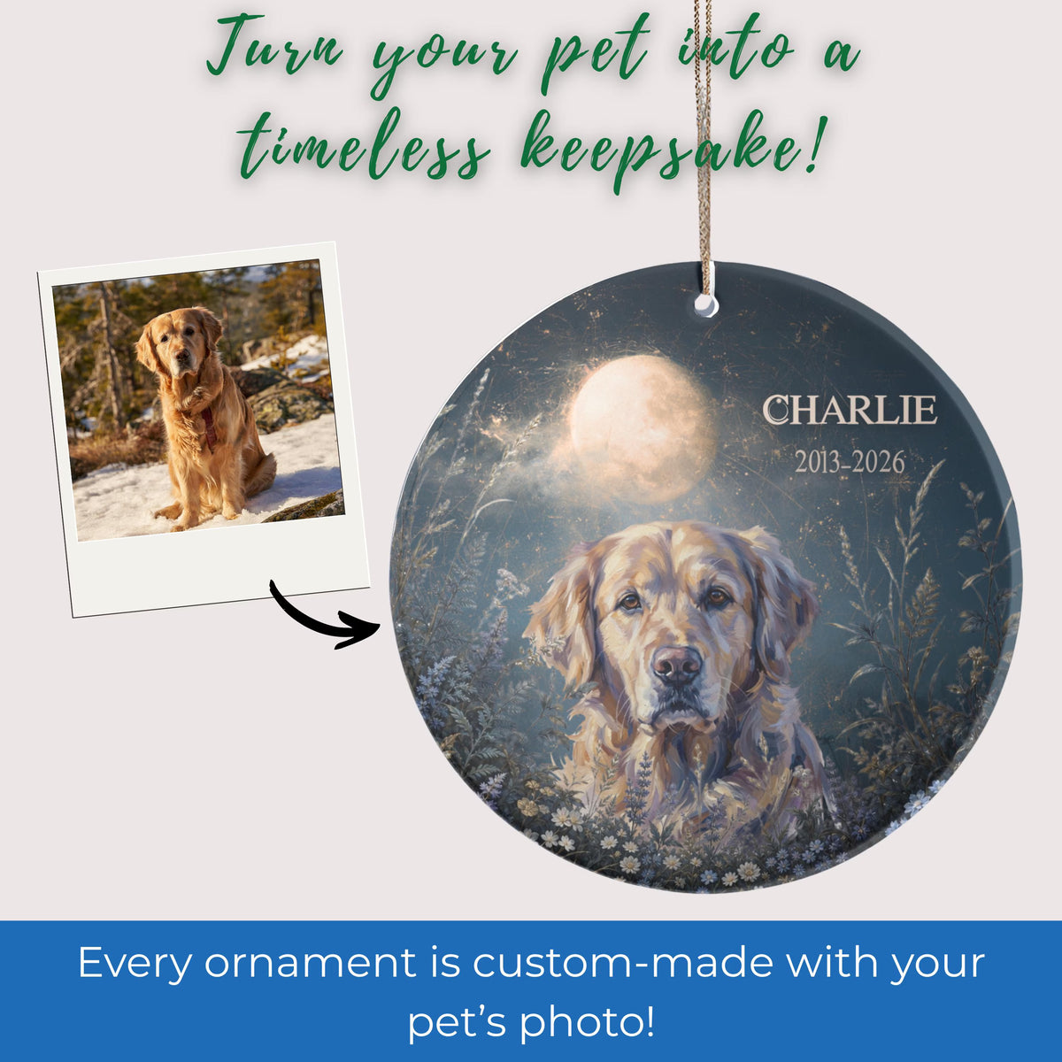 Celestial Custom Dog Cat Portrait from Photo