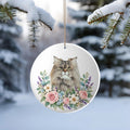 Floral Custom Cat Photo Ornament