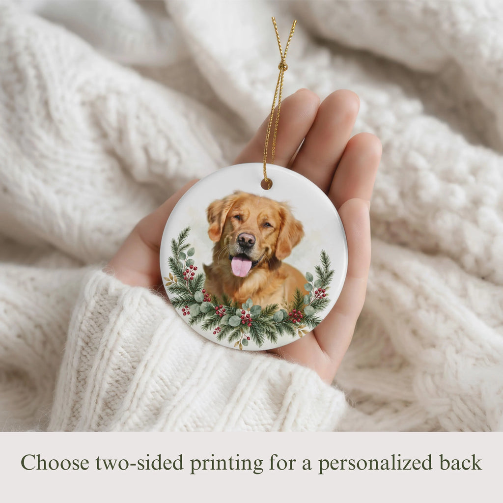 Custom Pet Photo Christmas Ornament