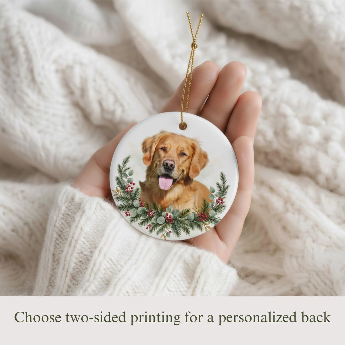 Custom Pet Photo Christmas Ornament