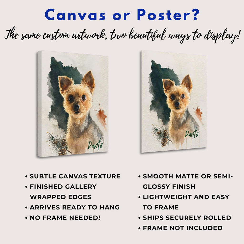 Custom Watercolor Pet Portrait with Name