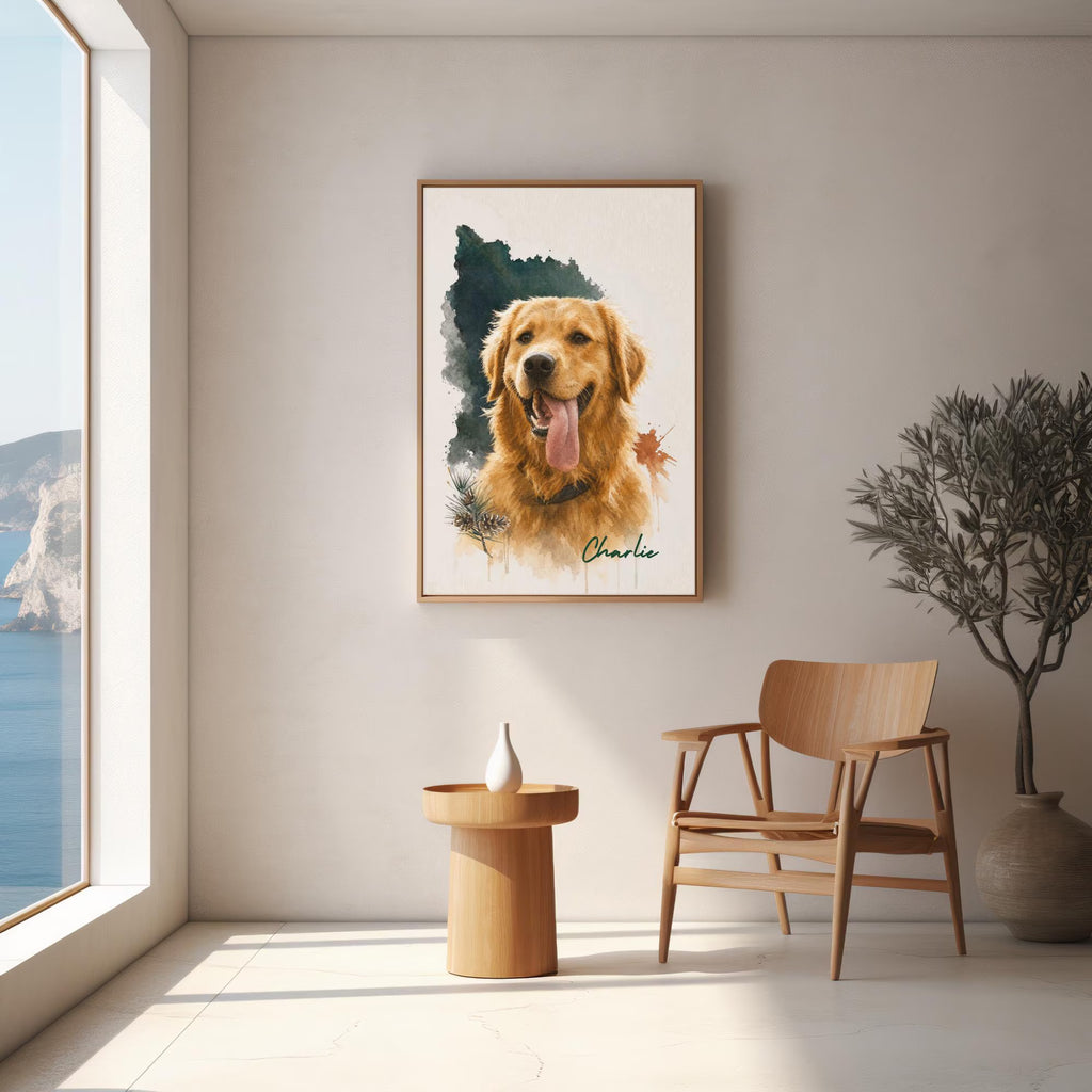 Custom Watercolor Pet Portrait with Name