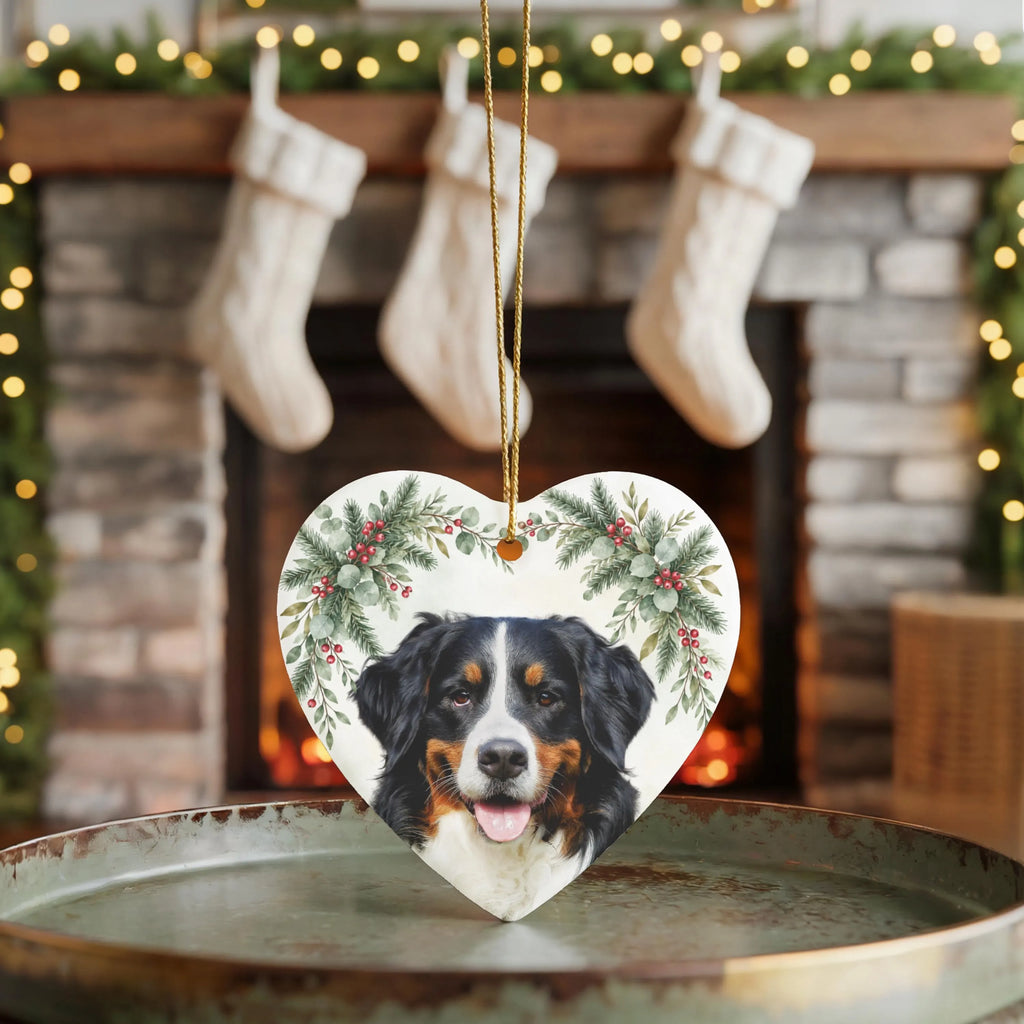 Custom Pet Holiday Heart Photo Ornament