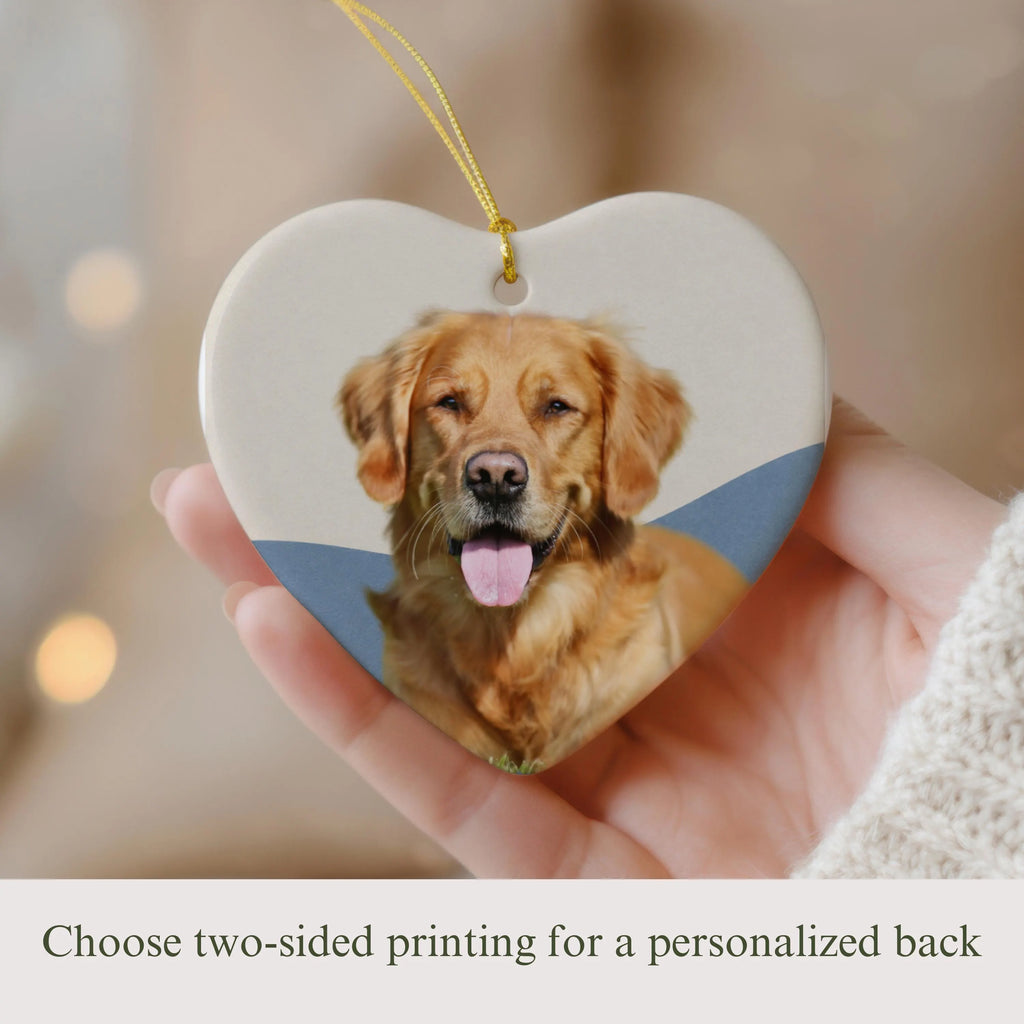Minimal Pet Photo Heart w/Back Personalization