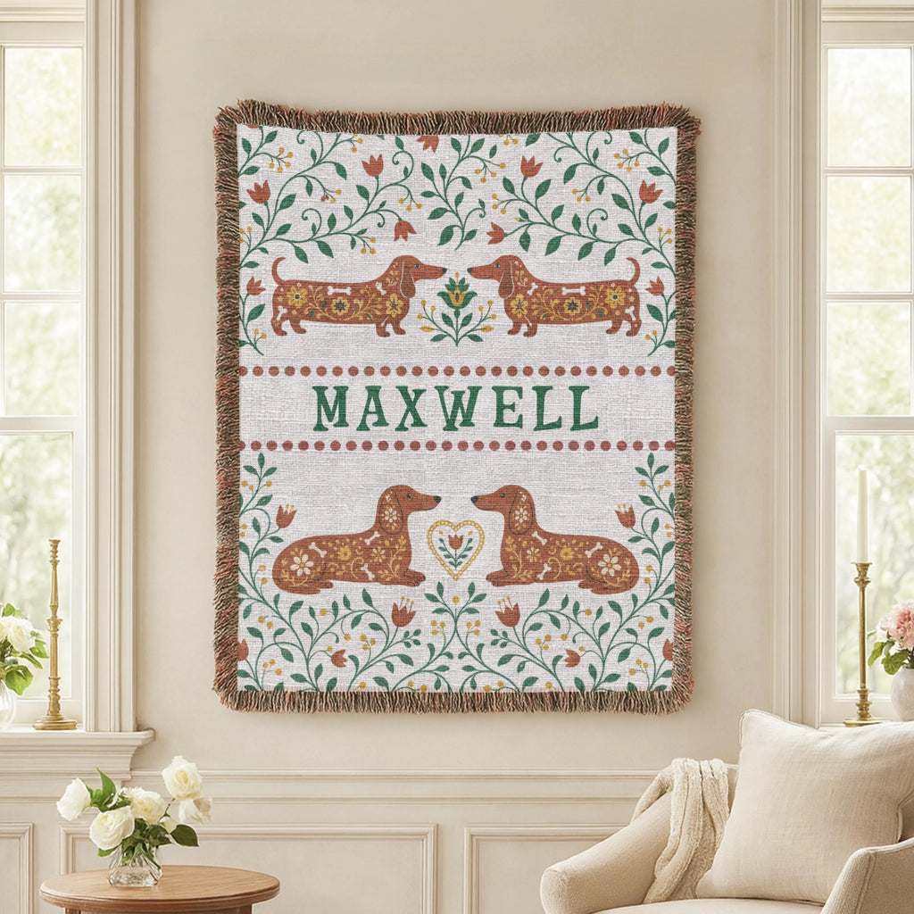 Personalized Dachshund Name Blanket