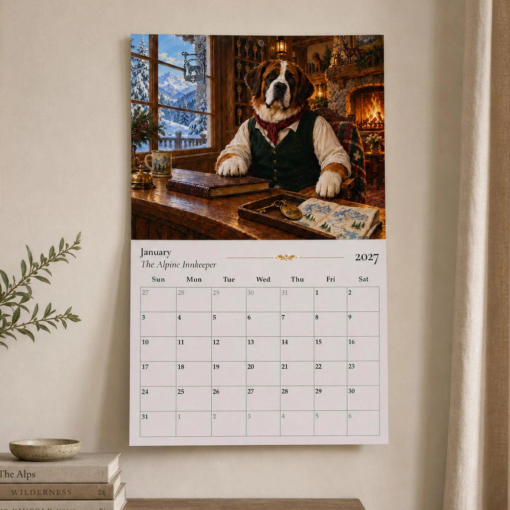 2027 Dog Wall Calendar – Vintage Storybook