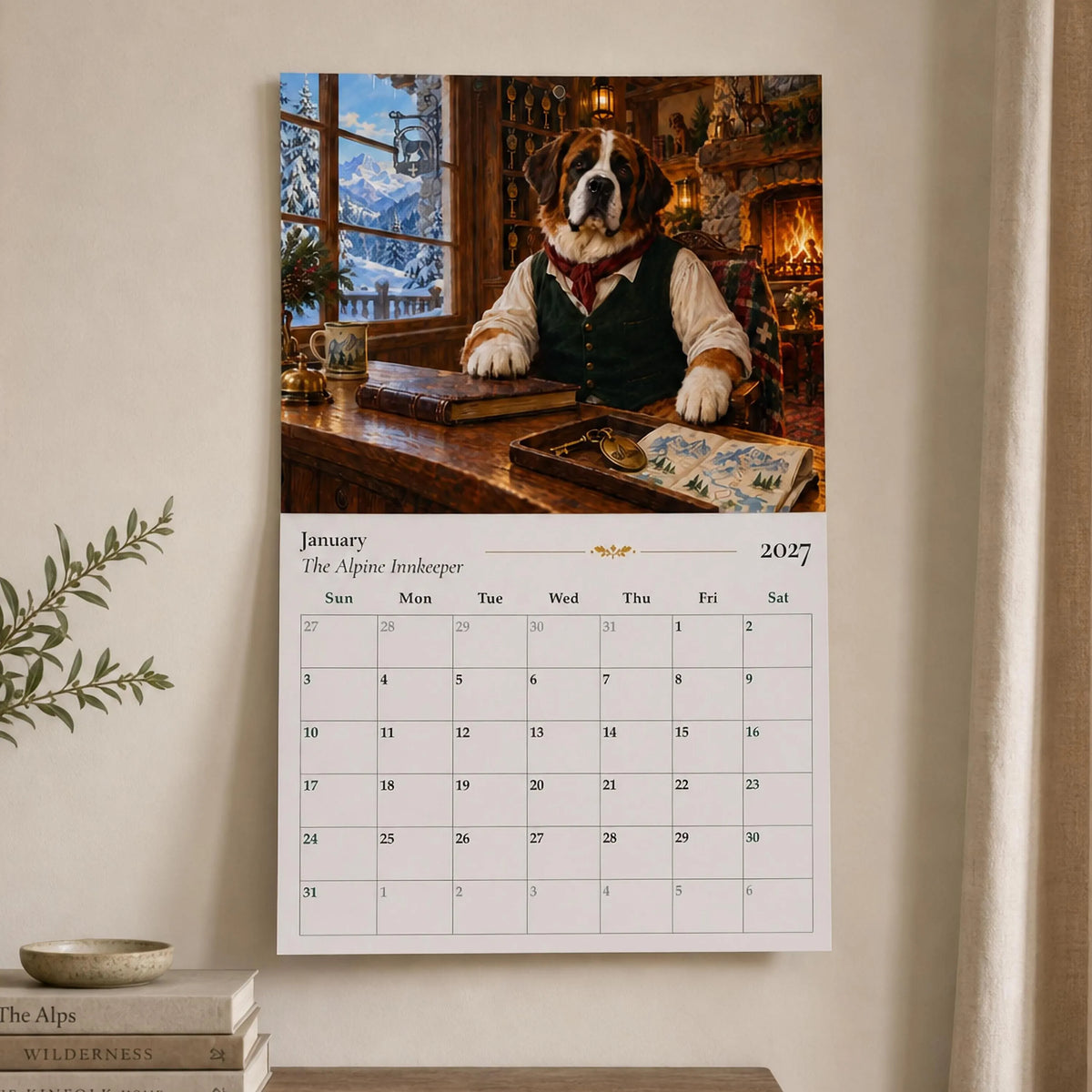 2027 Dog Wall Calendar – Vintage Storybook