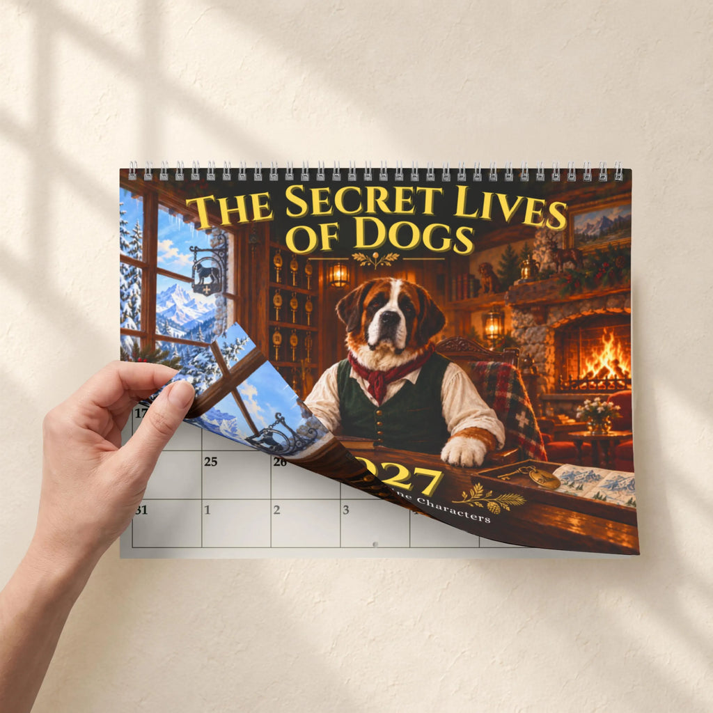 2027 Dog Wall Calendar – Vintage Storybook