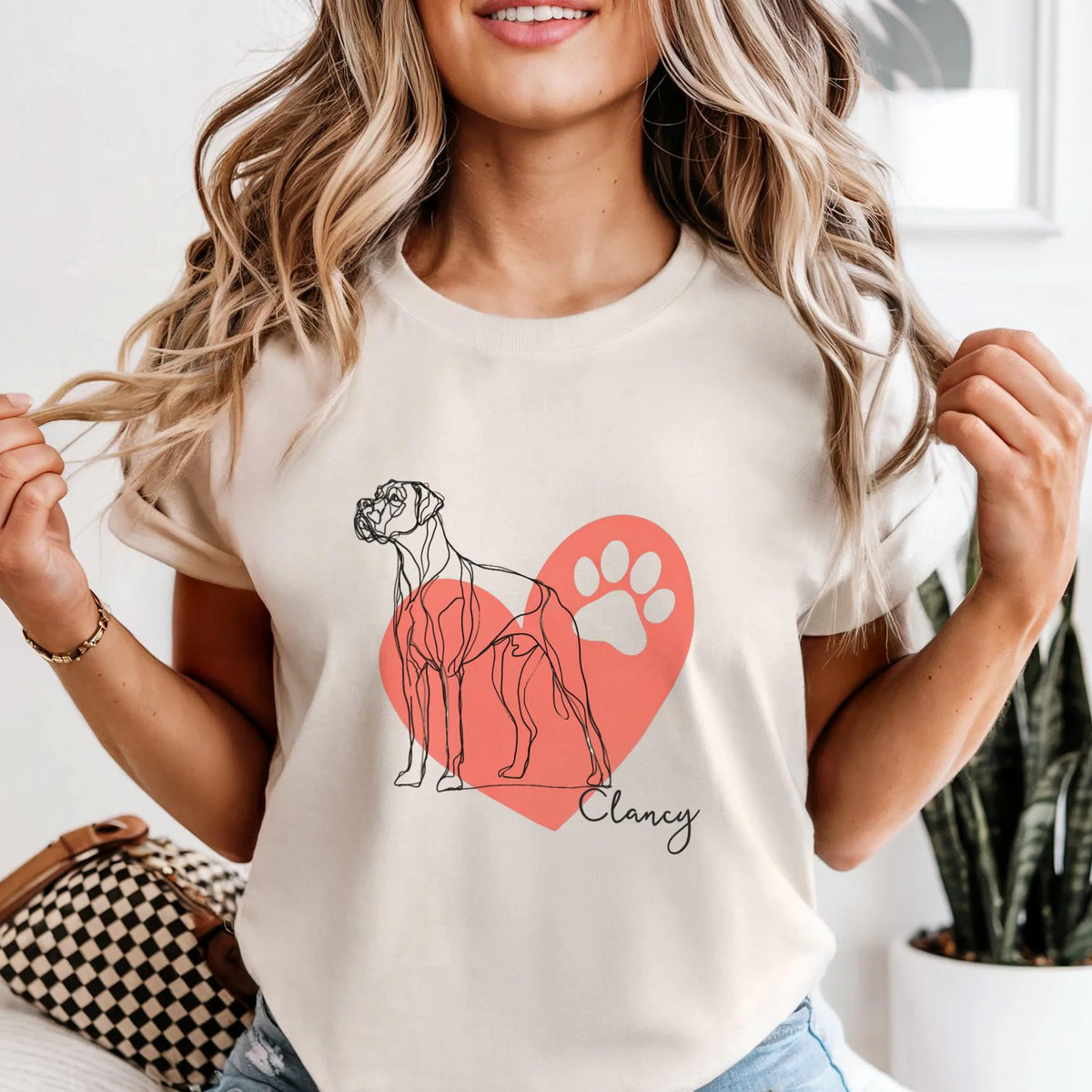 Boxer Name Heart Shirt