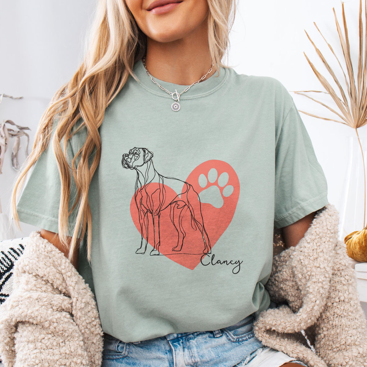 Boxer Name Heart Shirt