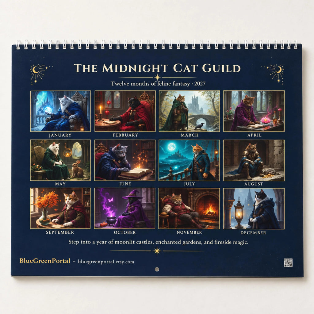 2027 Cat Wall Calendar – Fantasy Wizard