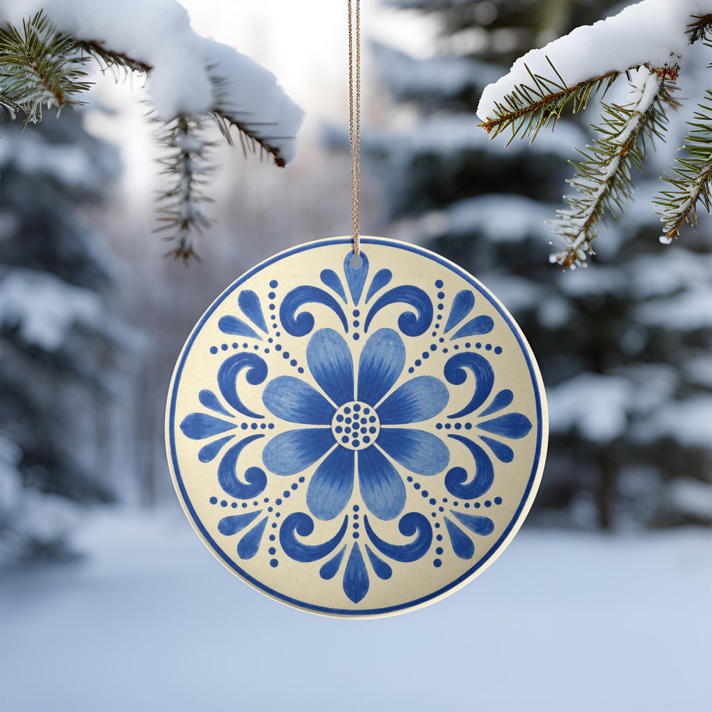 Talavera Style Christmas Ornament