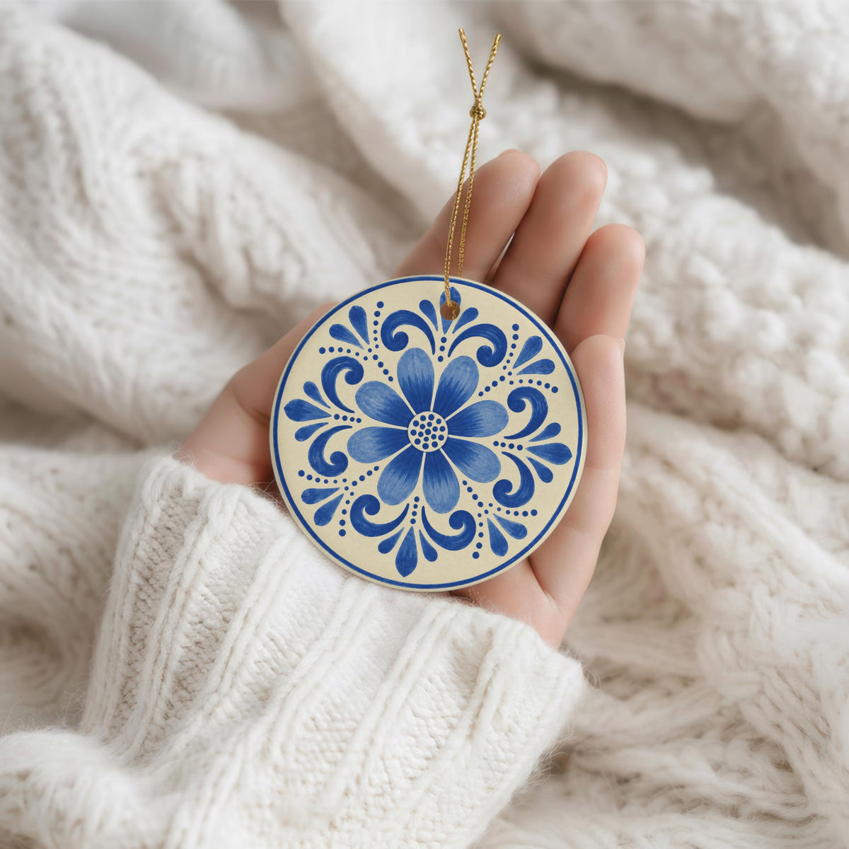 Talavera Style Christmas Ornament