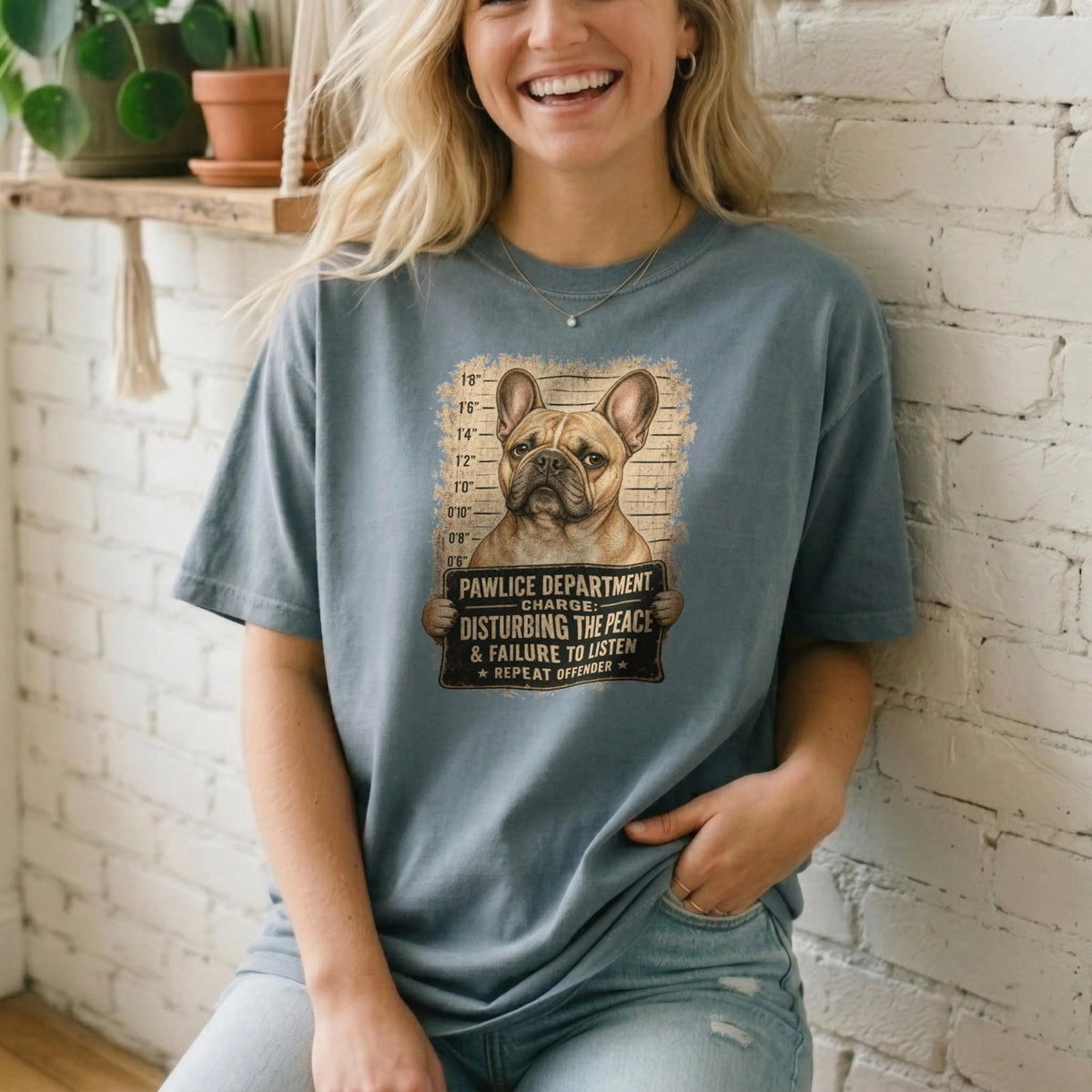 Funny French Bulldog Mugshot Shirt