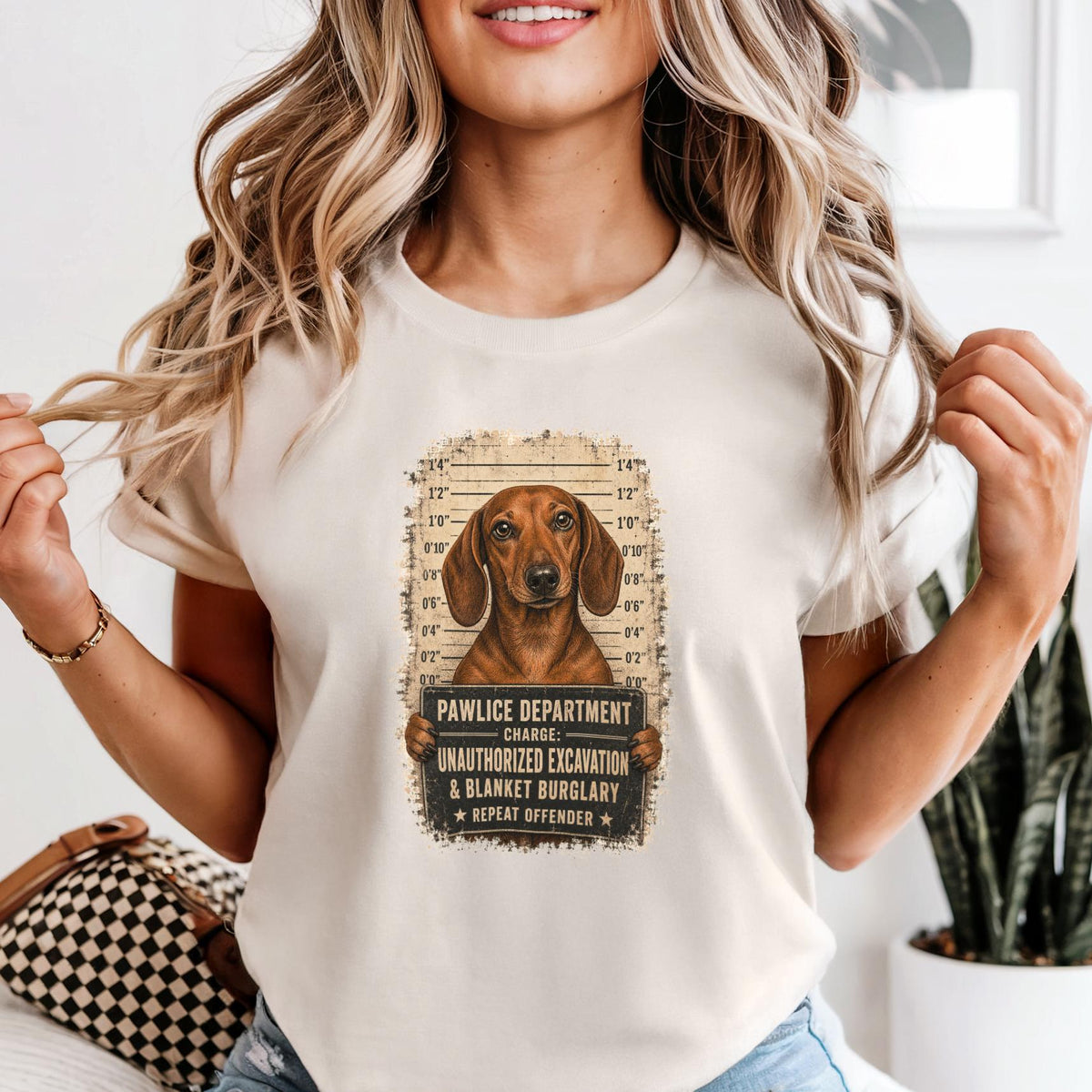 Funny Dachshund Mugshot Shirt