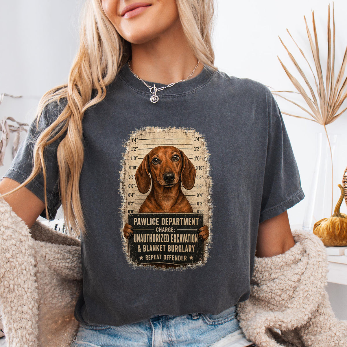 Funny Dachshund Mugshot Shirt