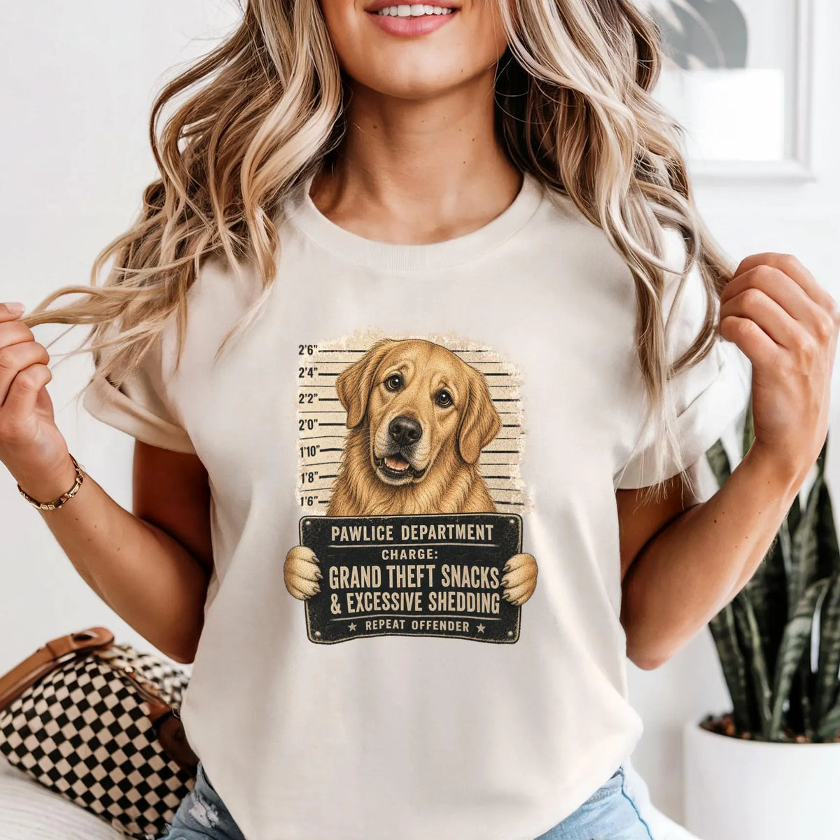 Funny Golden Retriever "Pawlice" Shirt
