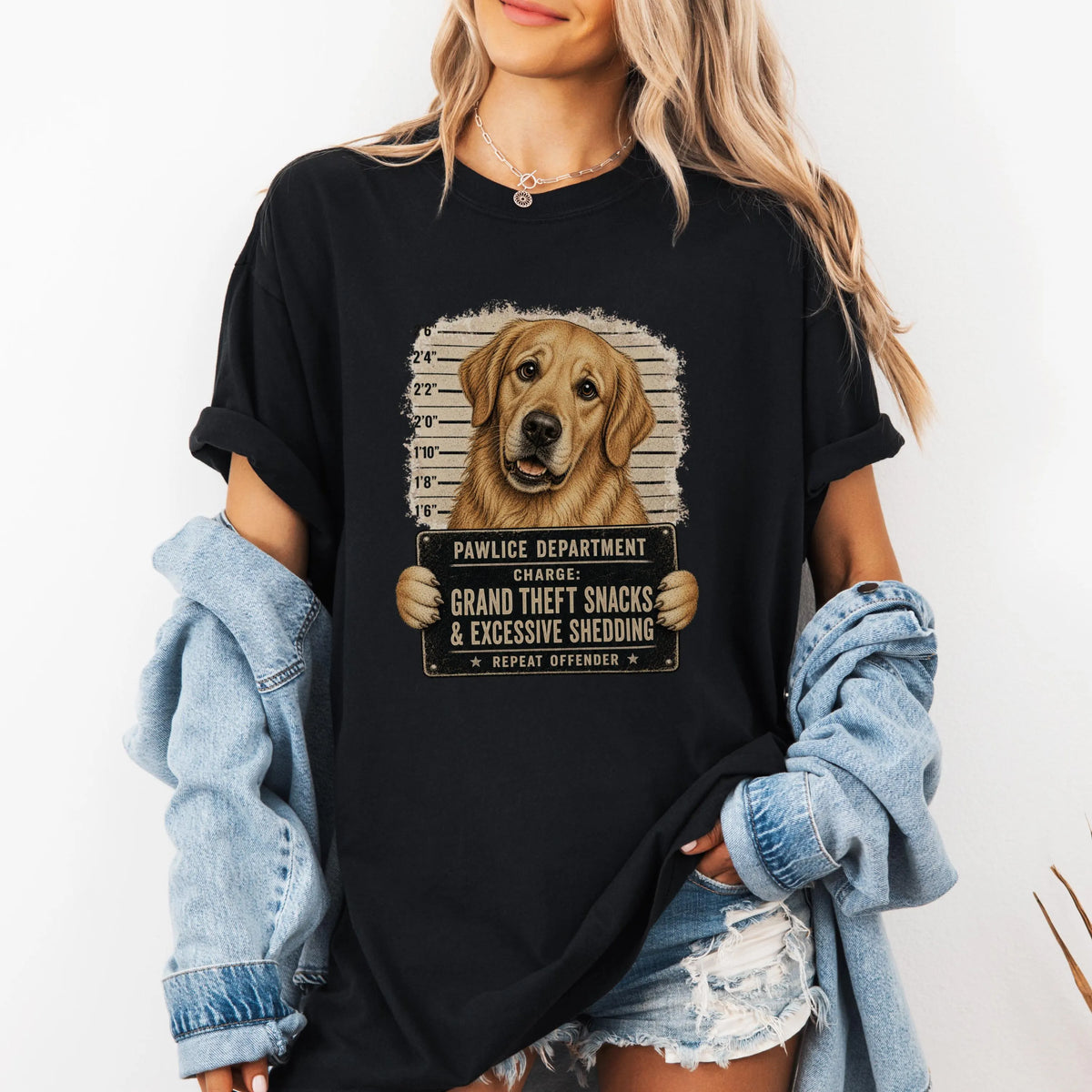 Funny Golden Retriever "Pawlice" Shirt