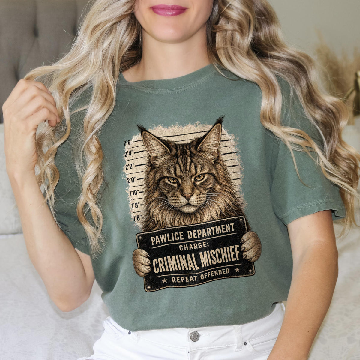 Funny Maine Coon "Pawlice" Shirt
