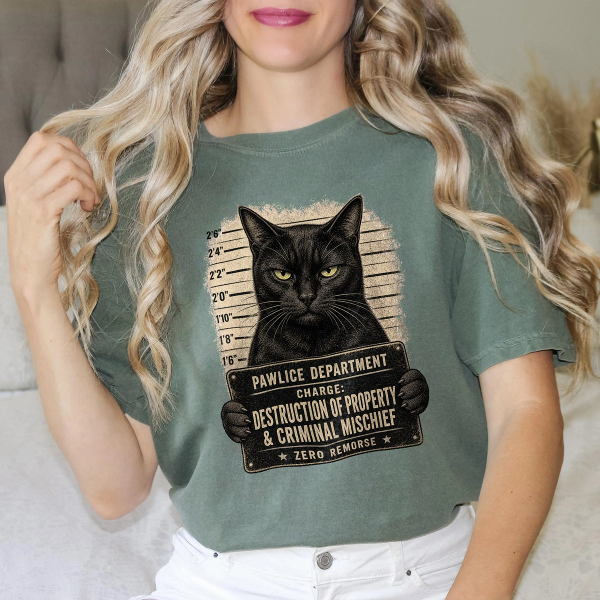 Funny Black Cat Mugshot Shirt