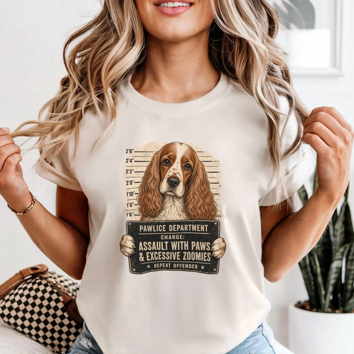Funny Cocker Spaniel Mugshot Shirt