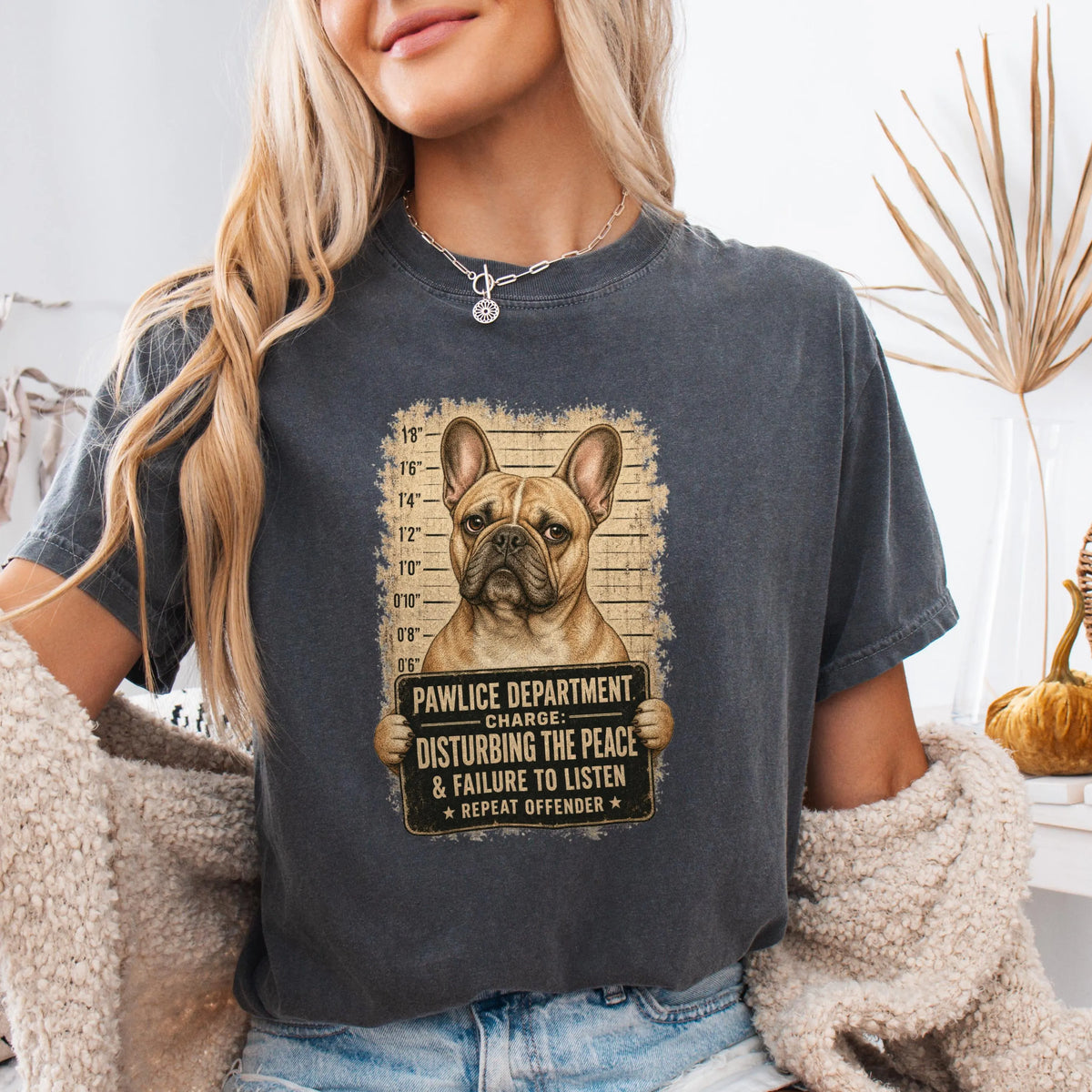 Funny French Bulldog Mugshot Shirt