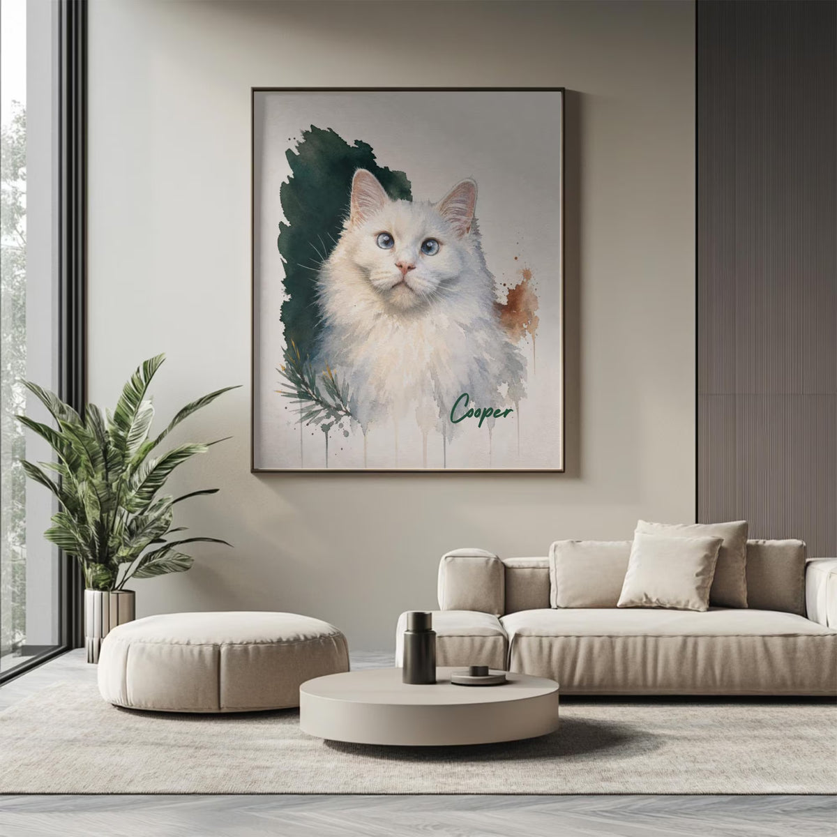 Custom Watercolor Pet Portrait with Name