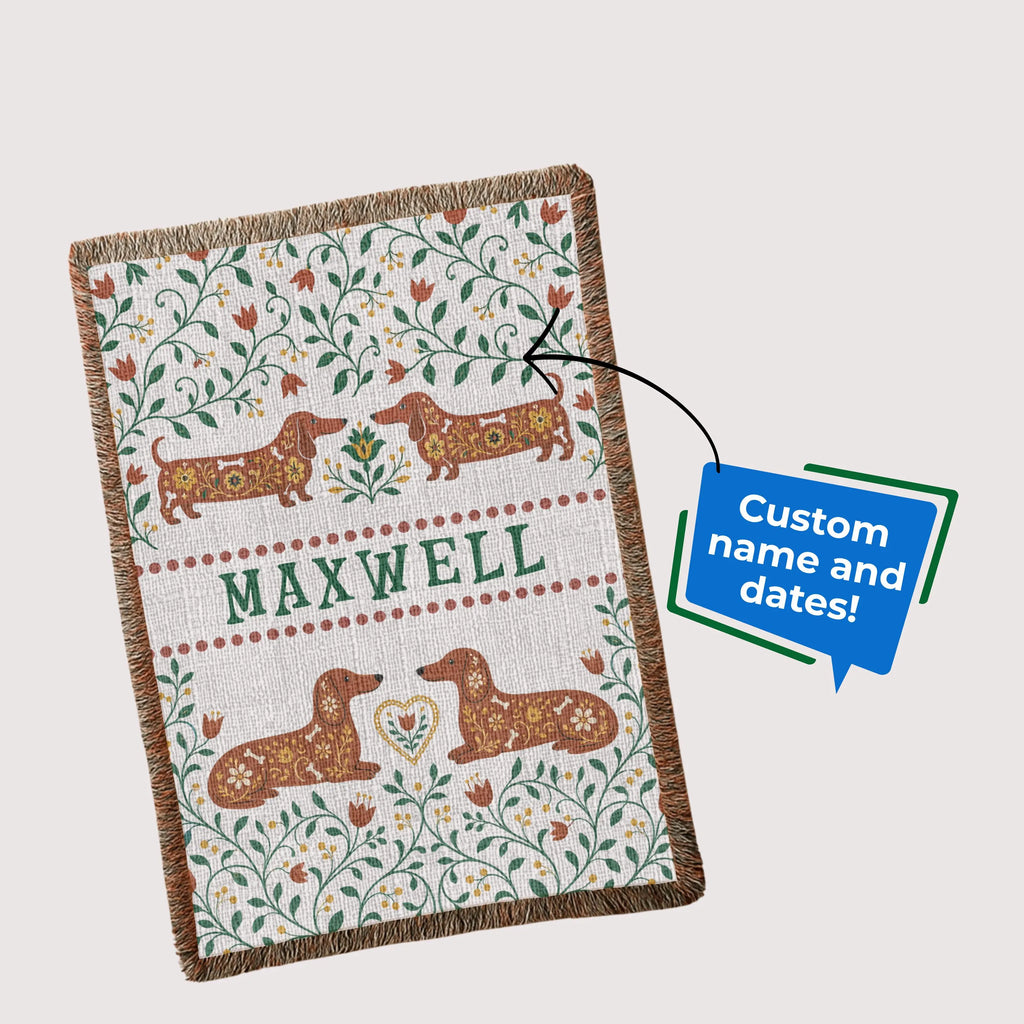 Personalized Dachshund Name Blanket
