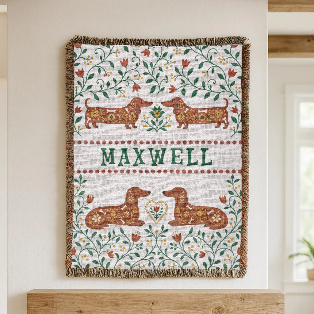 Personalized Dachshund Name Blanket