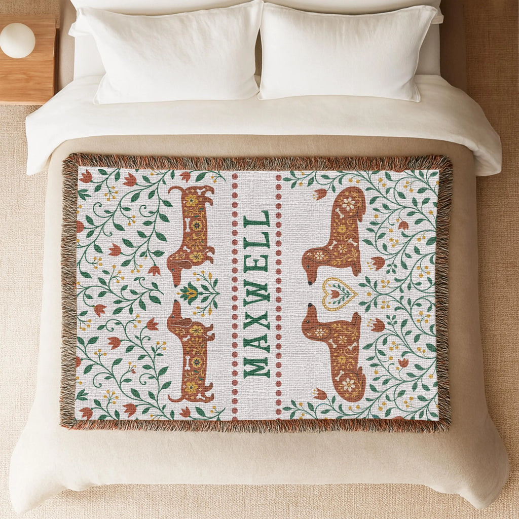 Personalized Dachshund Name Blanket