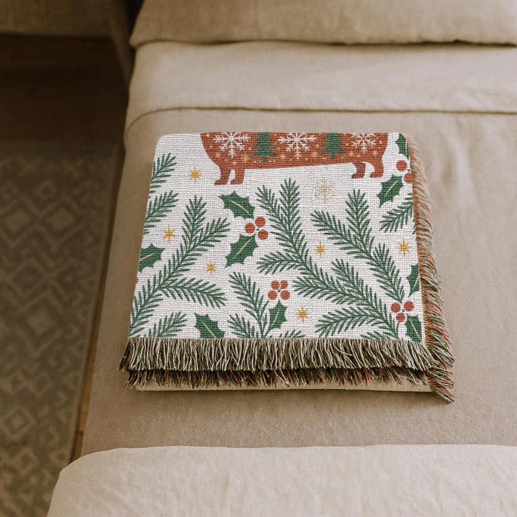 Dachshund Christmas Woven Blanket