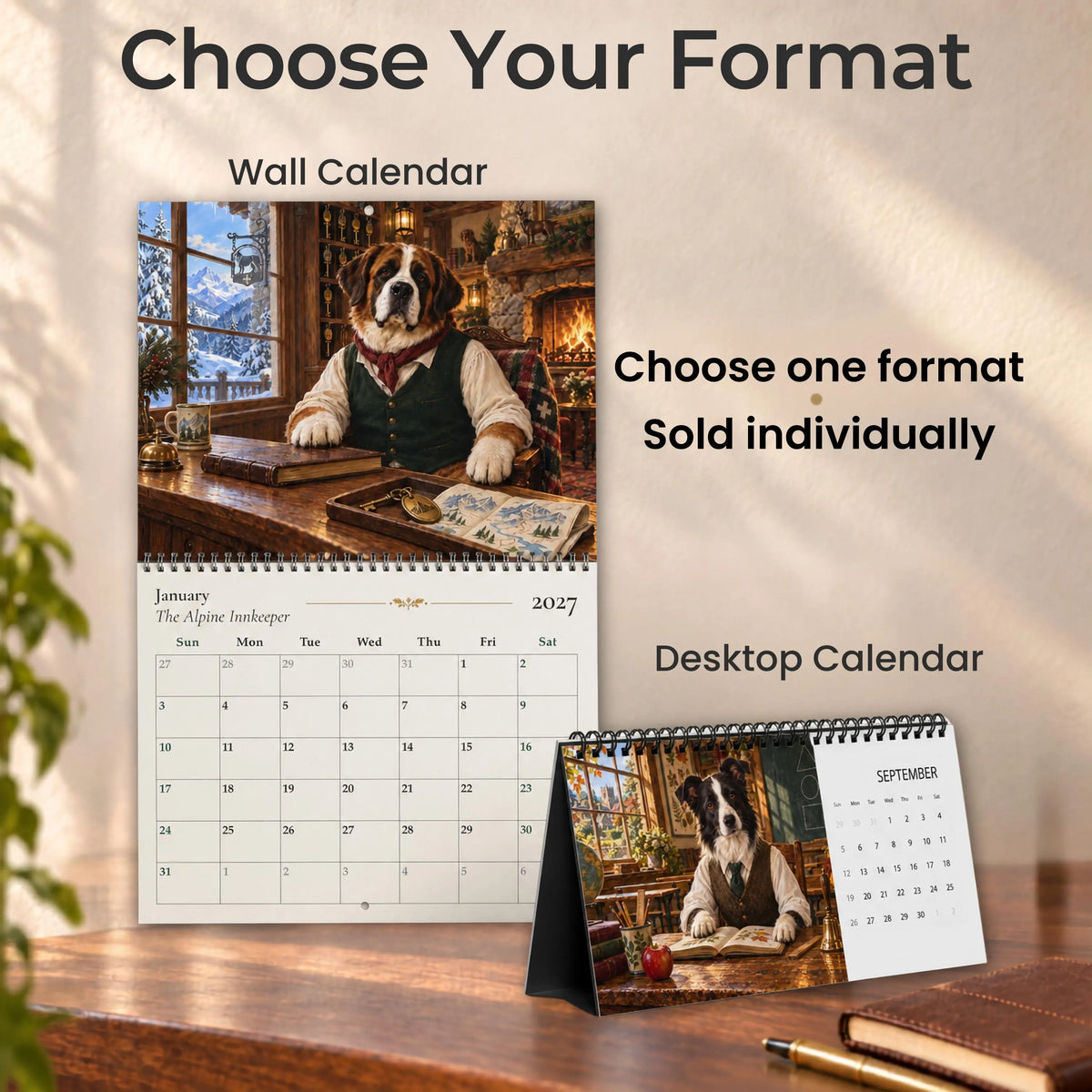 2027 Dog Wall Calendar – Vintage Storybook