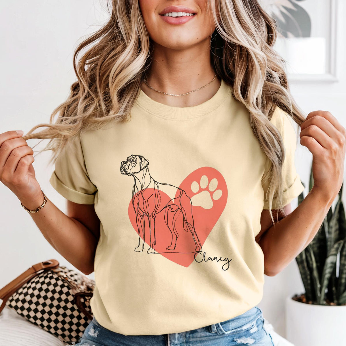 Boxer Name Heart Shirt