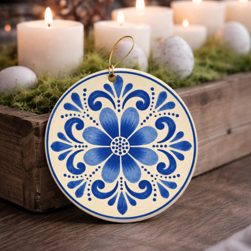 Talavera Style Christmas Ornament