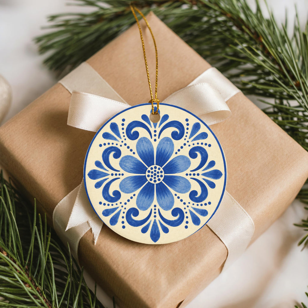 Talavera Style Christmas Ornament