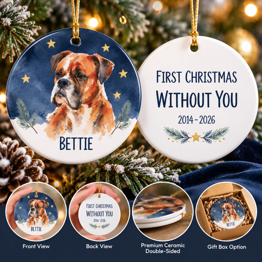 Boxer 2 Sided Memorial Ornament
