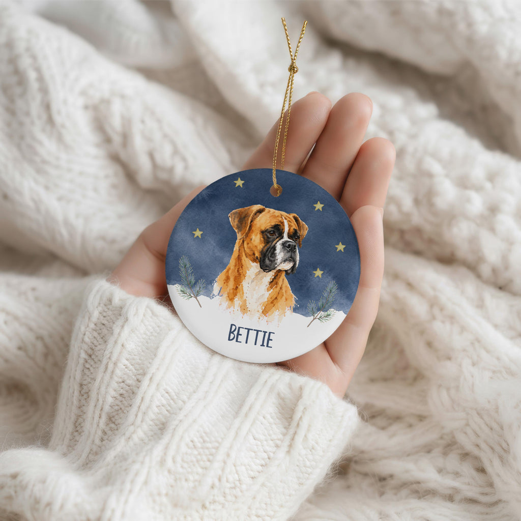 Boxer 2 Sided Memorial Ornament
