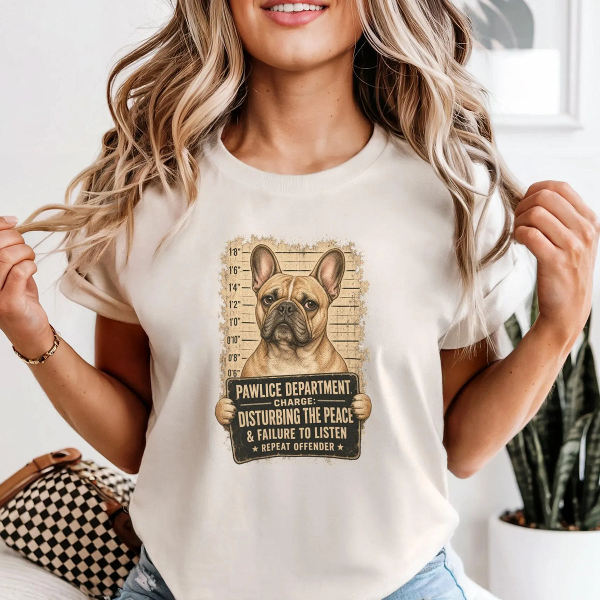 Funny French Bulldog Mugshot Shirt
