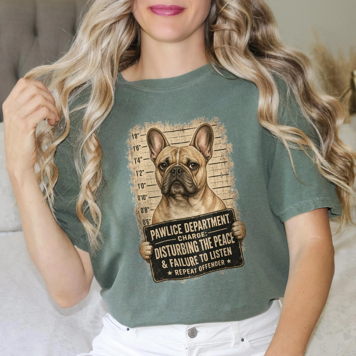 Funny French Bulldog Mugshot Shirt