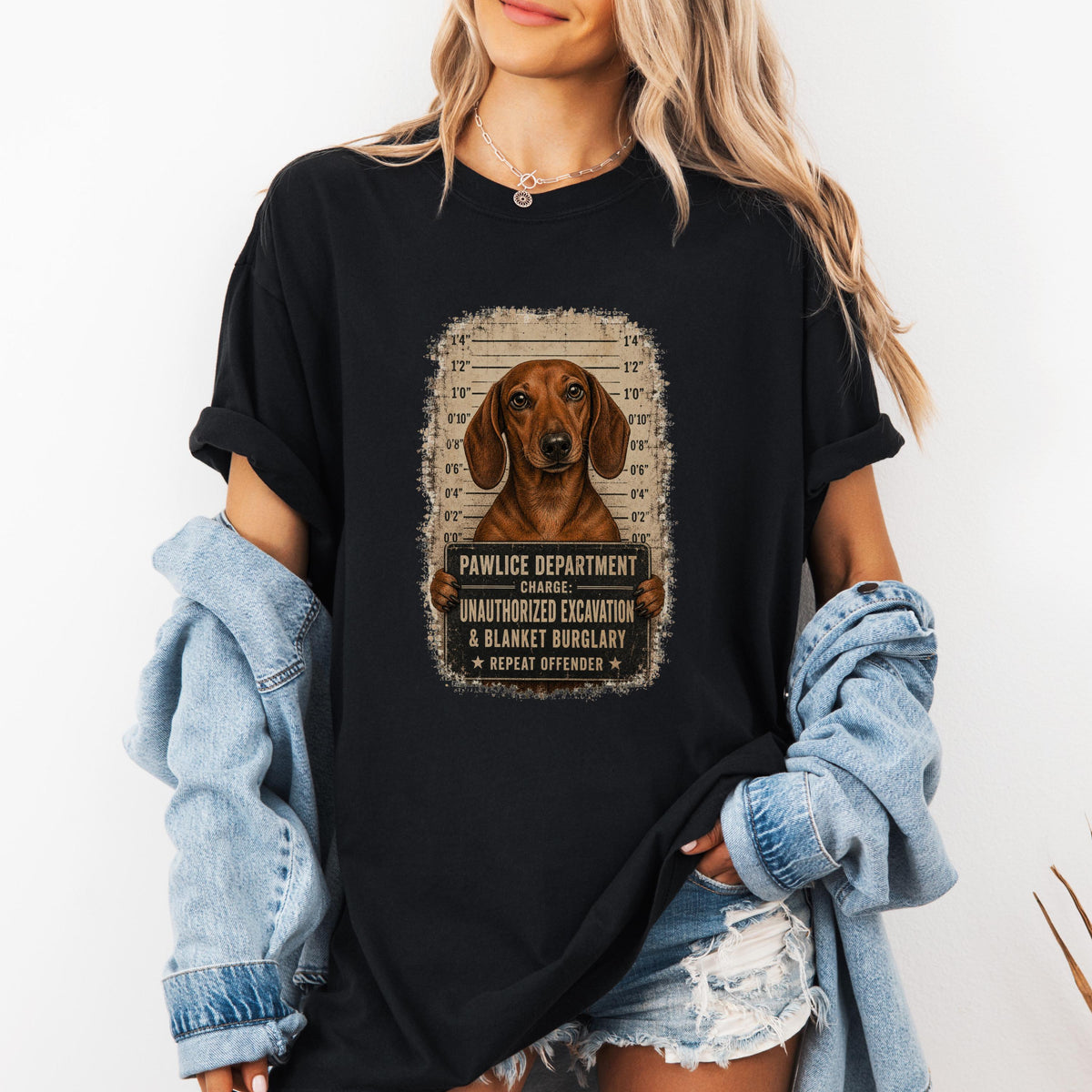 Funny Dachshund Mugshot Shirt