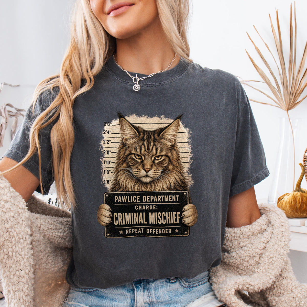 Funny Maine Coon "Pawlice" Shirt