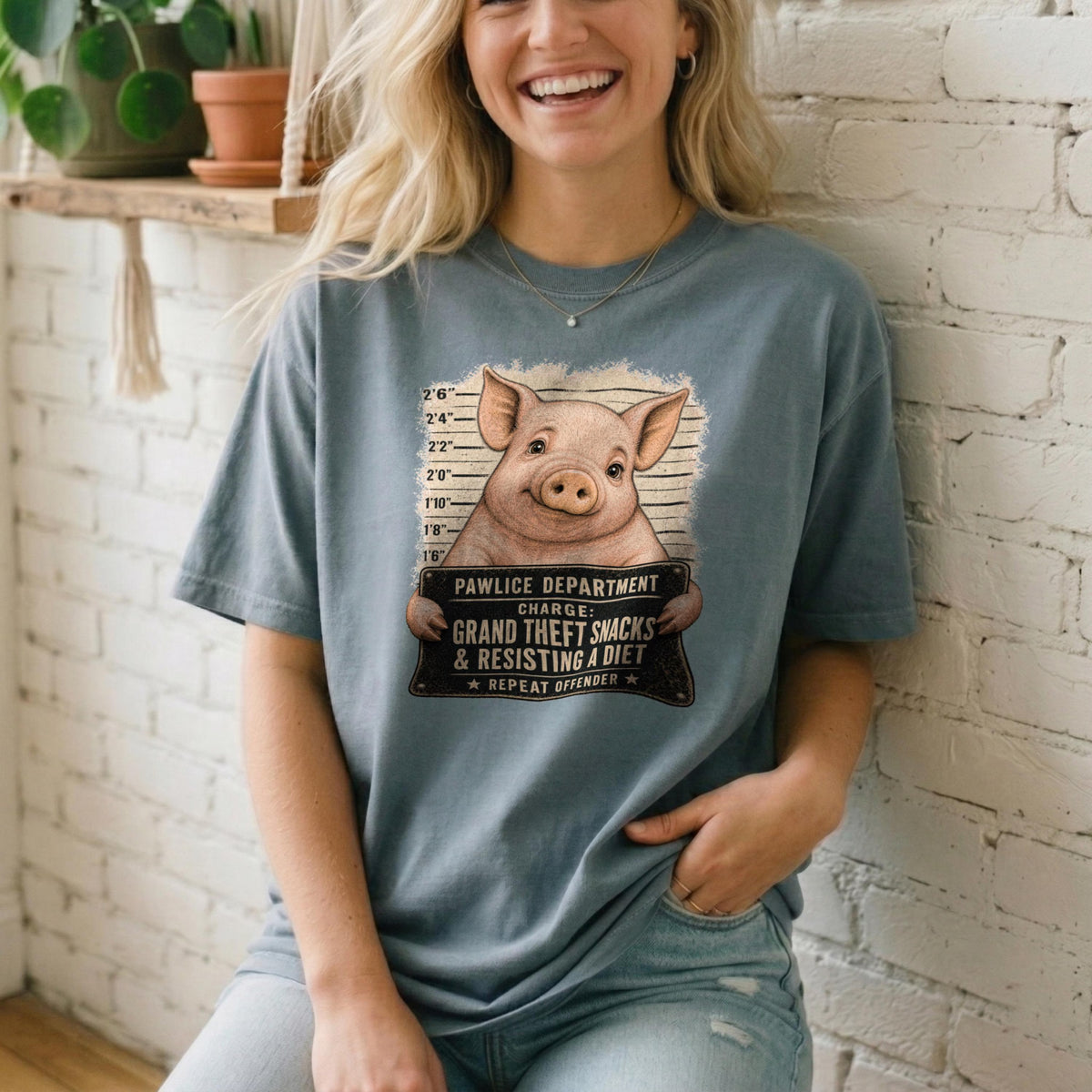 Funny Pig Mugshot Shirt