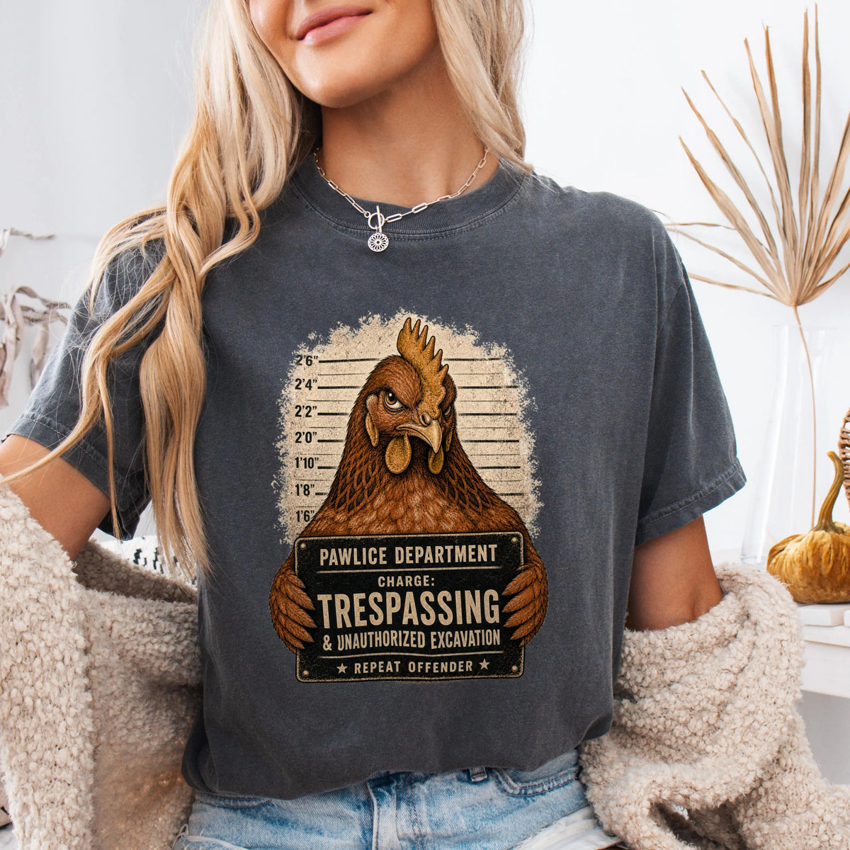 Funny Chicken Mugshot Shirt